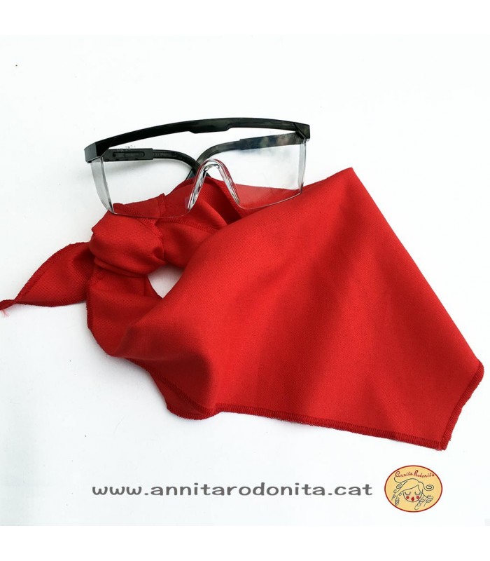 Mocador per correfoc i ulleres de seguretat ajustables