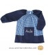 Bata blava amb goma. Personalitzada amb el nom