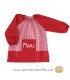 Bata vermella amb goma. Personalitzada amb el nom