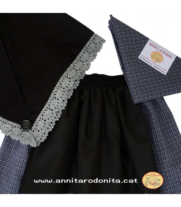 Vestit llarg de castanyera 3 peces. Quadrats