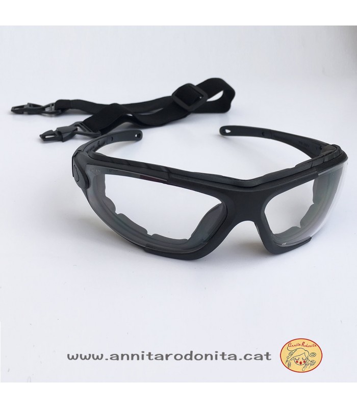 Ulleres de protecció per correfoc, amb goma i patilles intercanviables