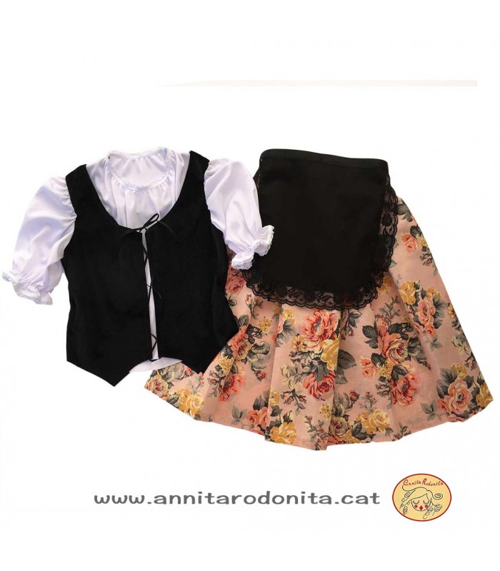 Vestit de pubilla. Faldilla lli-cotó rosa