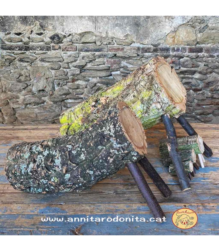 Tronc amb potes per fer un tió de Nadal