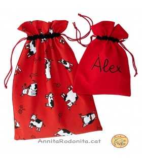 Bossa per la roba de recanvi. Estampat vaques
