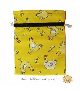 Bossa per la roba de recanvi. Estampat gallinetes