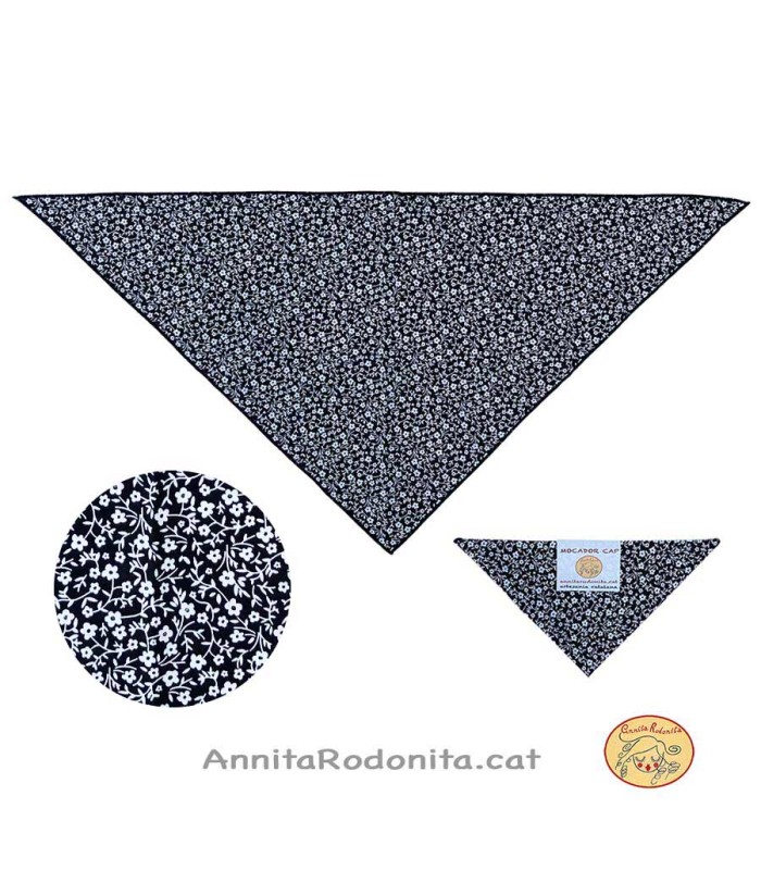Davantal i mocador castanyer. Estampat negre