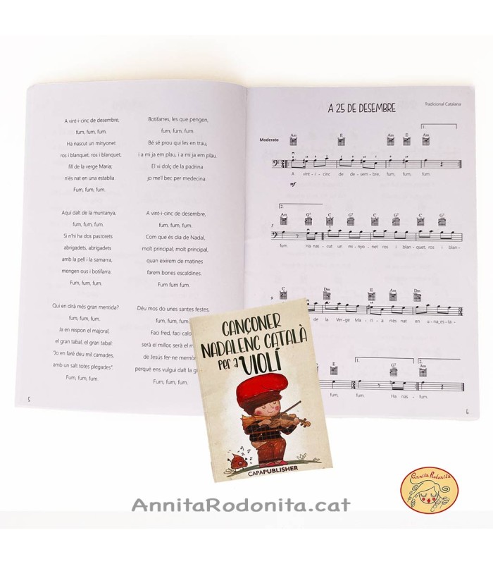Cançoner nadalenc amb partitures per a violí