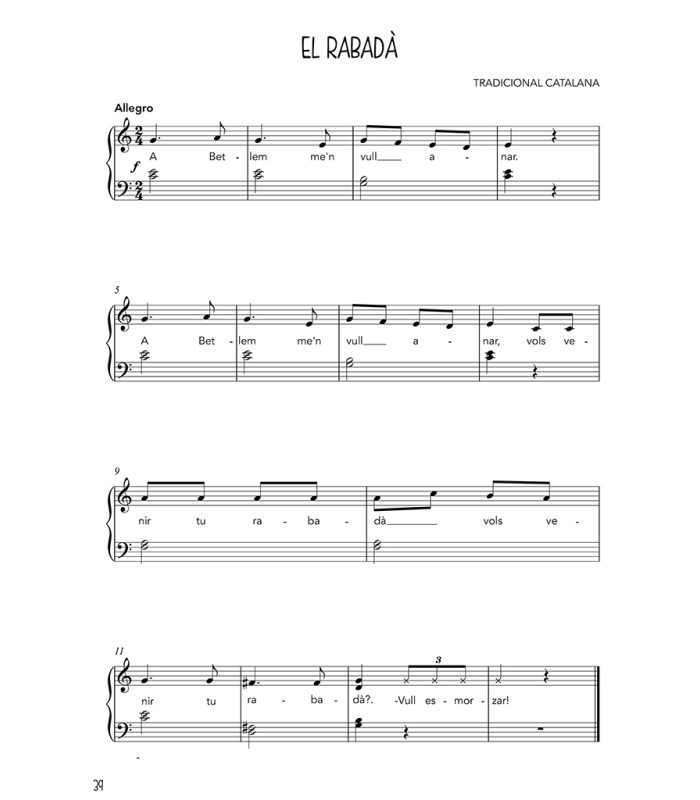 Cançoner nadalenc amb partitures per a piano