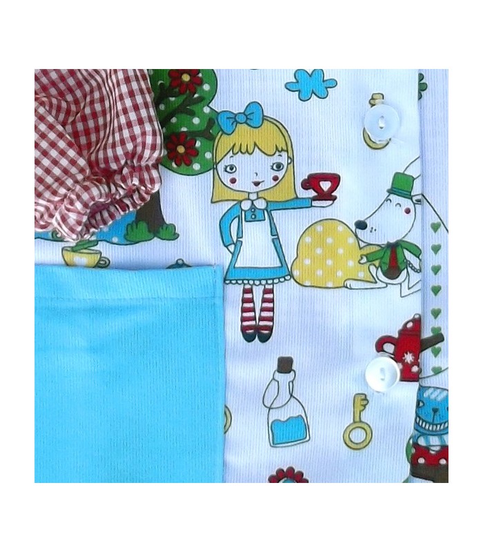 Bata amb goma. Personalitzada. Estampat Alícia