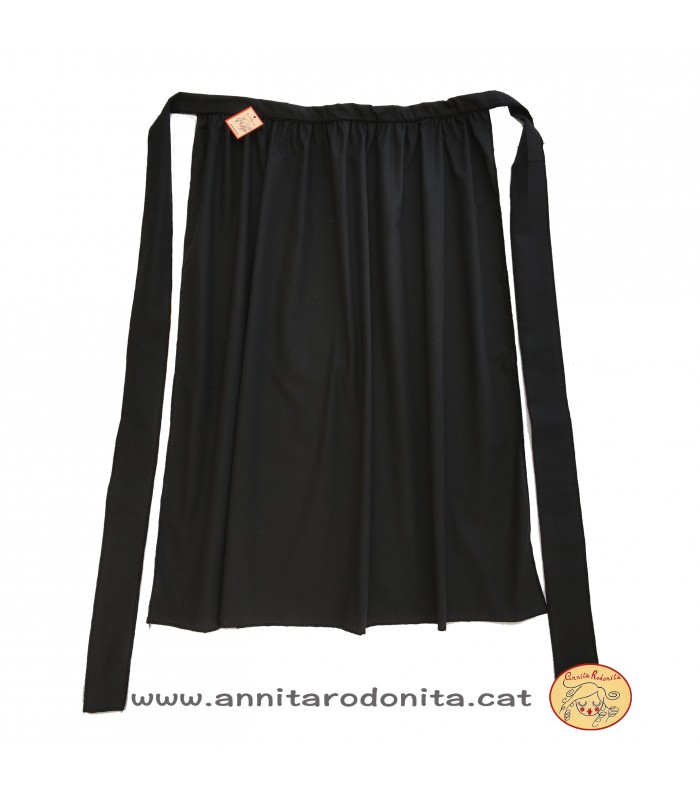 Davantal frunzit negre per dona